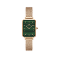 DW Quadro Pressed Melrose Green Rose Gold Watch
